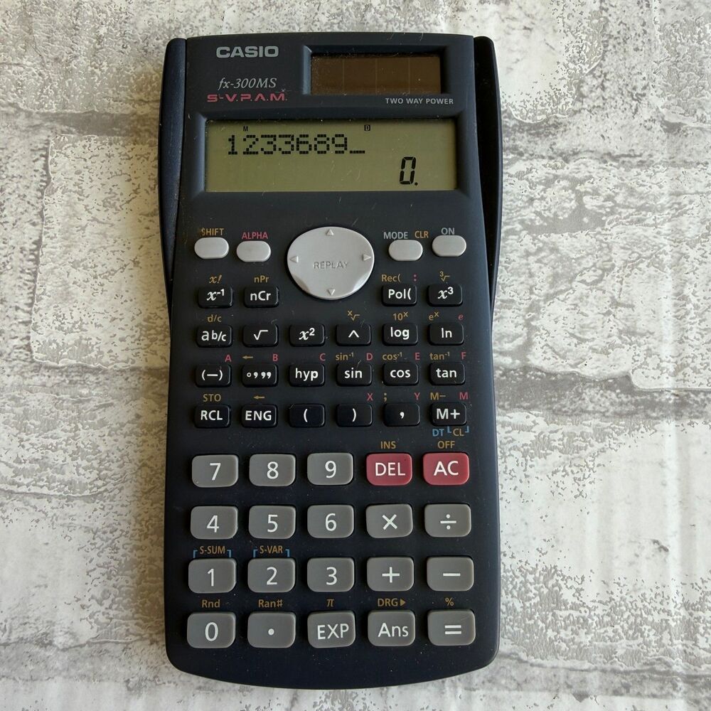 Casio fx300MS Plus Scientific Calculator Solar Battery 2 Line Display SVpam